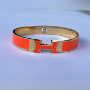 Orange and Gold Clic H Bracelet
